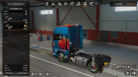 Extra MAX Fuel Tank Capacity V1.2 Mod for ETS 1.48 (5000 Litres)