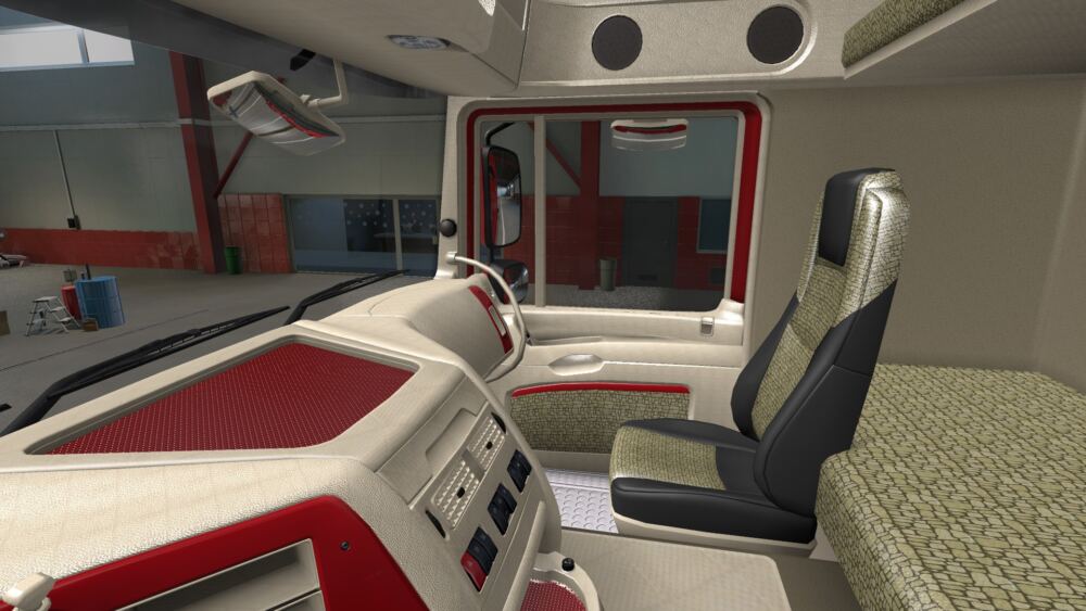 DAF XF105 White Red Interior