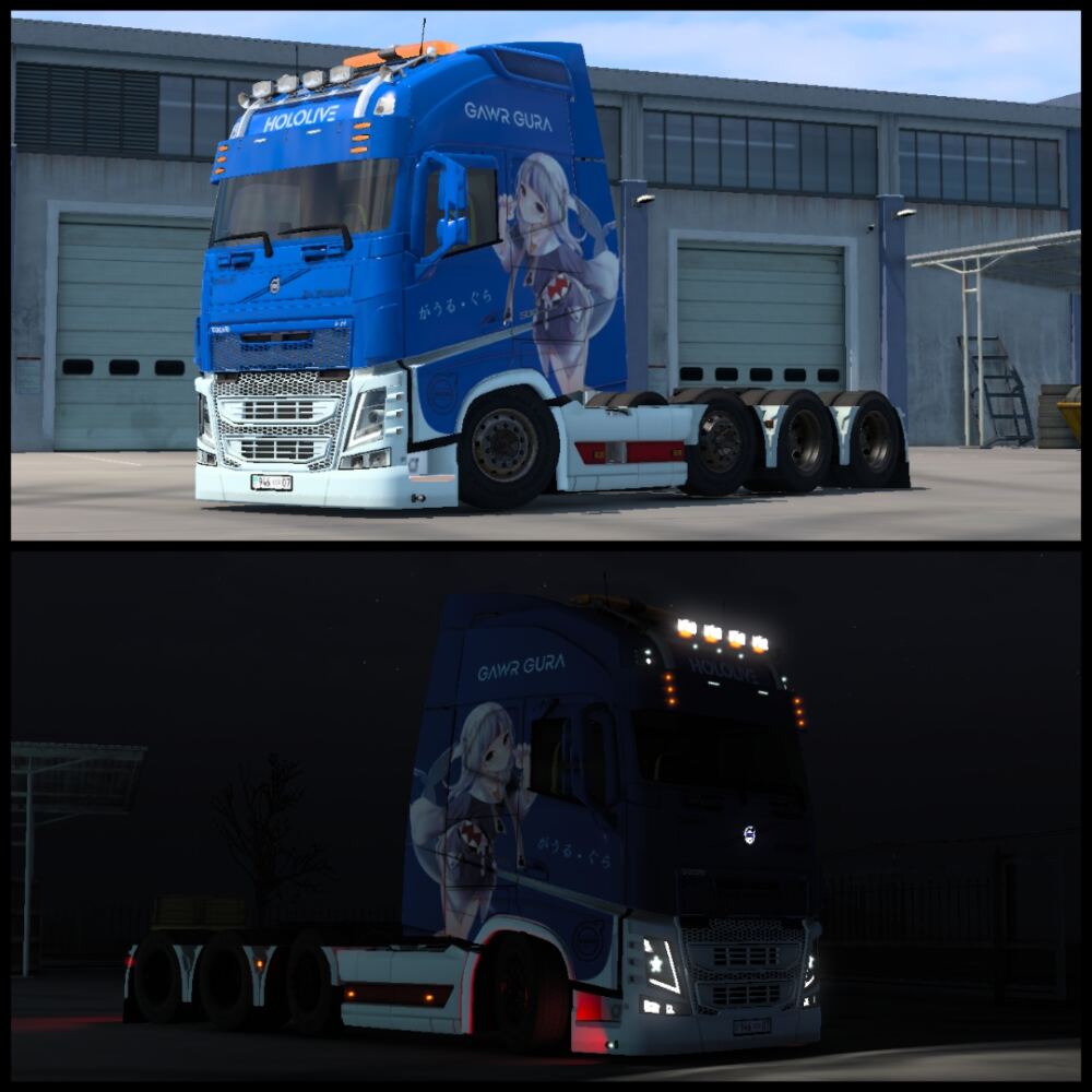 Gawr Gura Skin For Pendragon Volvo FH12/16