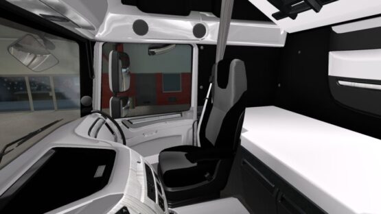 DAF XF E6 Black White Interior