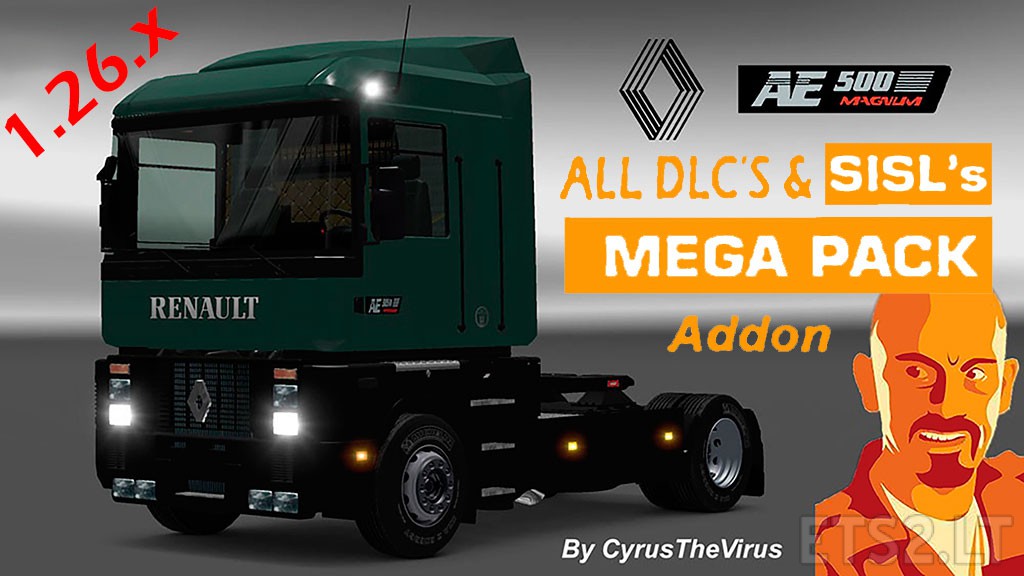 Renault AE Magnum 1.26.x DLC’S & SiSL Mega Pack Addon