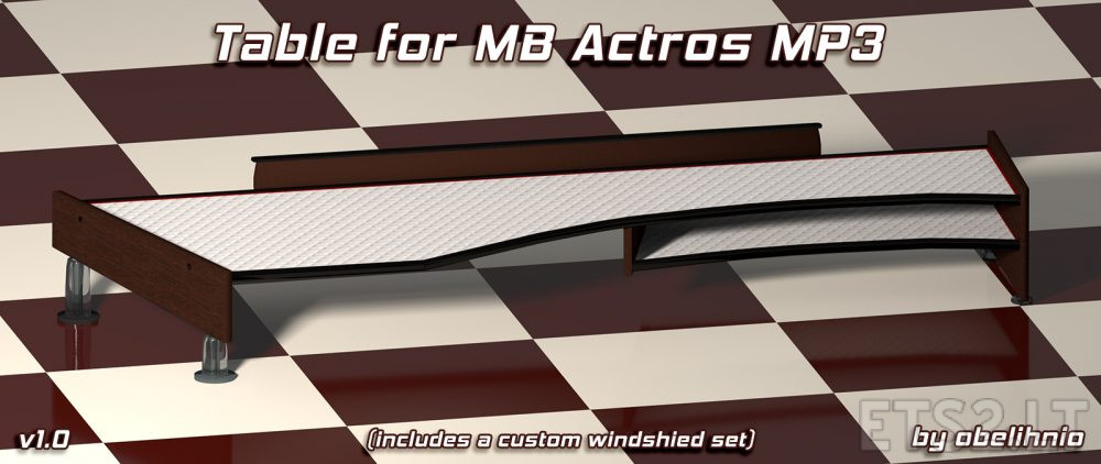 Table & wind-shield set for Actros MP3 v1.0 (02.02.2018)