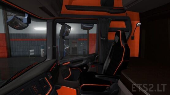 Scania S and R Black Orange Interior