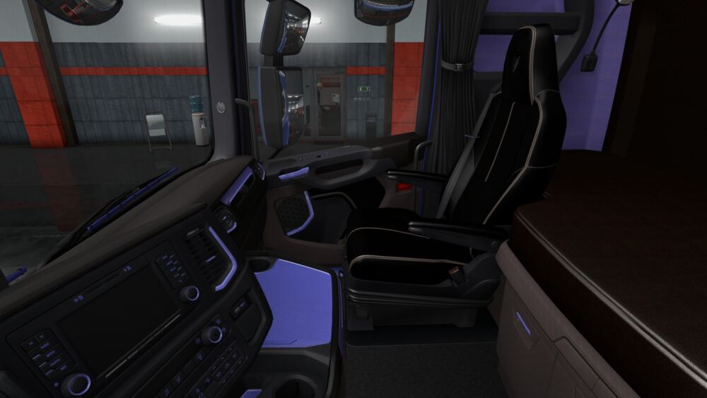 Scania S and R Black Purple Interior