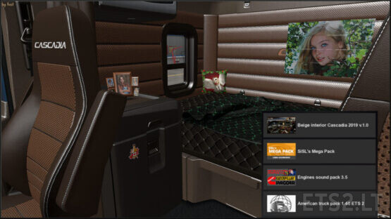 Beige Interior for Freightliner Cascadia 2019 ETS 2 v.1.0