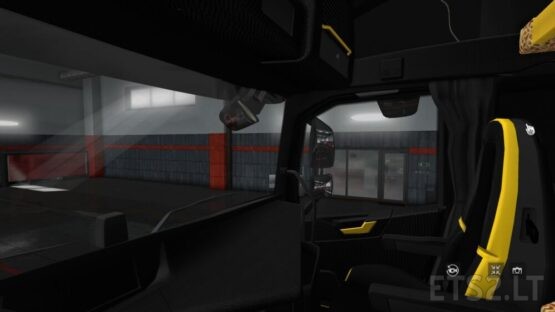 Volvo FH 2012 Black Yellow Interior With Red Lights