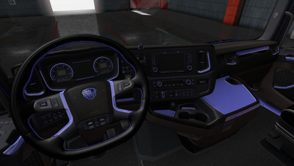 Scania S and R Black Purple Interior