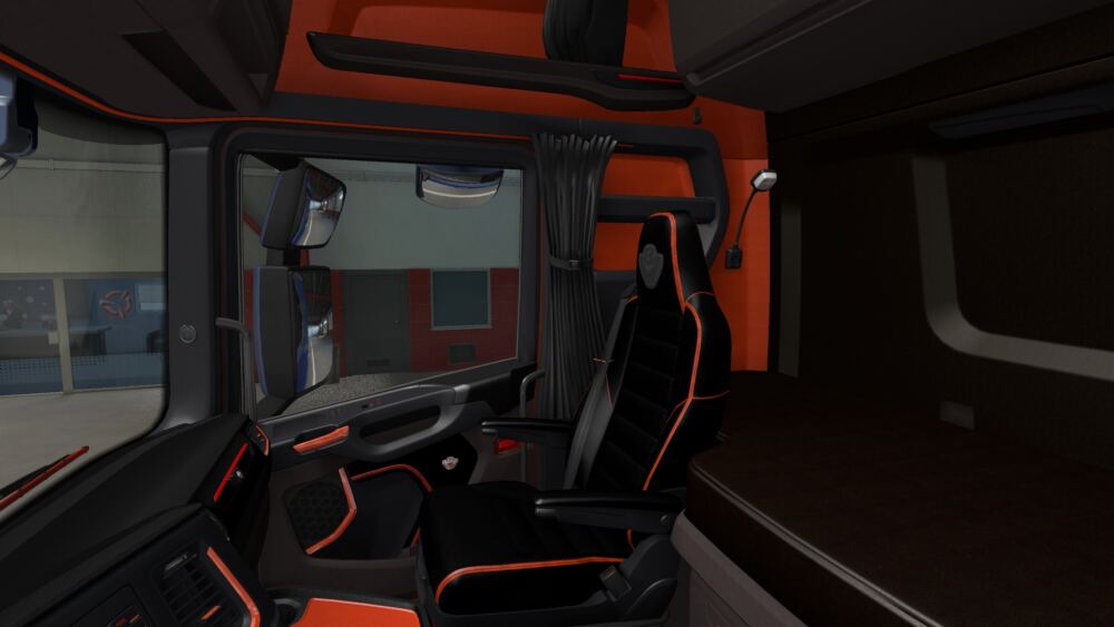 Scania S and R Black Orange Interior