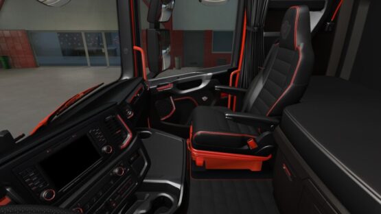 Interior (Dark-red&black) Scania R/S + dashboard 1.48