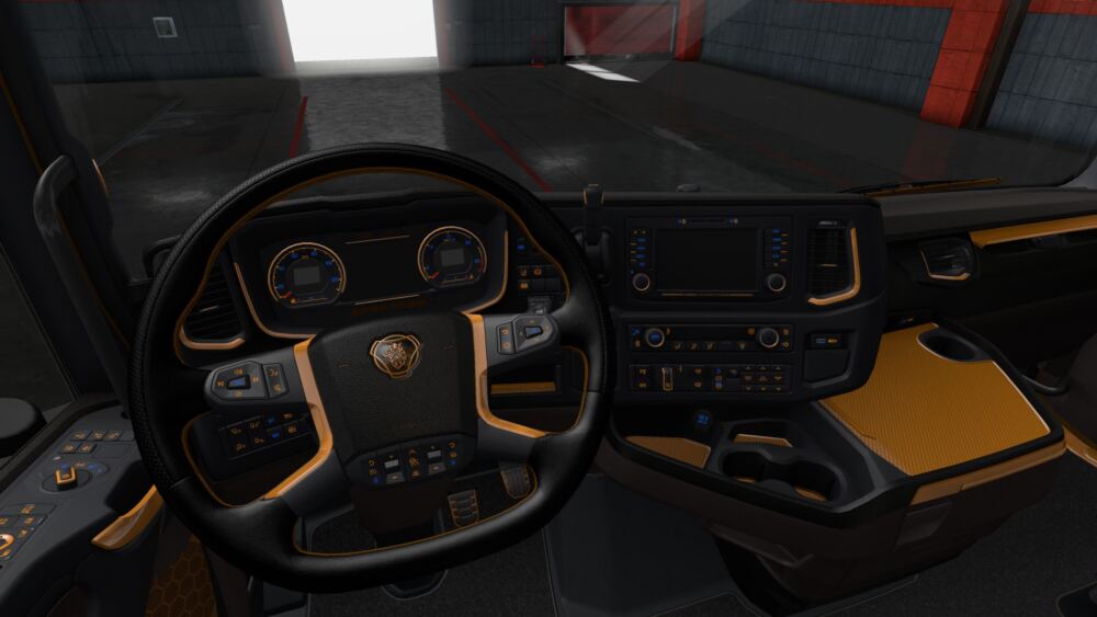 Scania S and R Black Yellow Interior