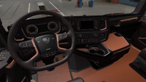 Scania S & R Black Orange Interior