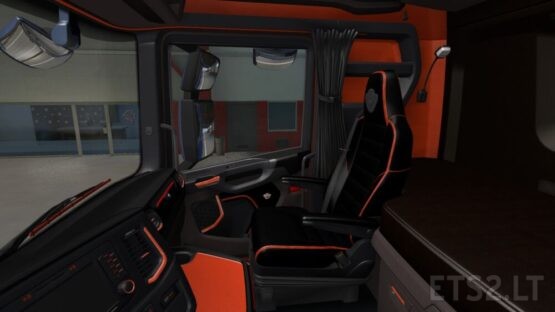 Scania S and R Black Orange Interior