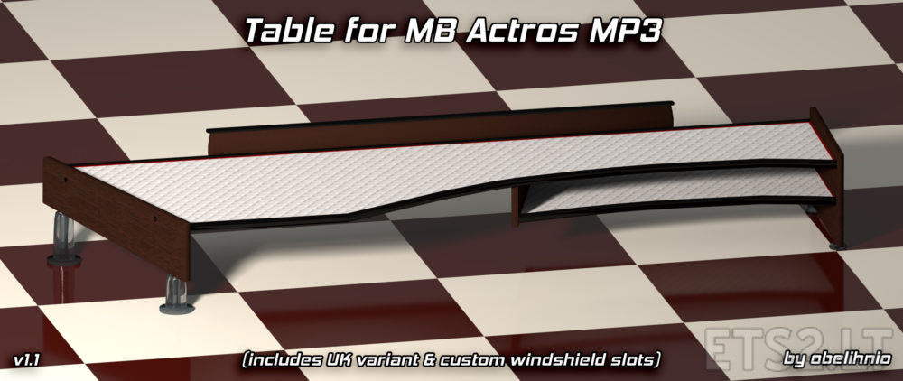 Table & wind shield set for Actros MP3 v 1.1 (03.08.2018)