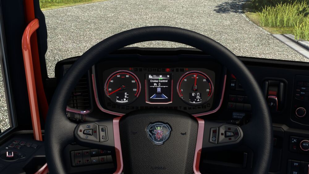 Interior (Dark-red&black) Scania R/S + dashboard 1.48