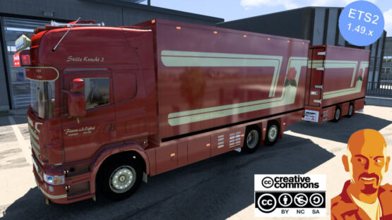 SCANIA R620 FLEURS + TANDEM TRAILER ETS2 1.49.x