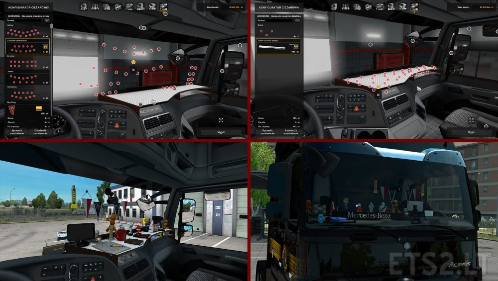 Table & wind-shield set for Actros MP3 v1.0 (02.02.2018)