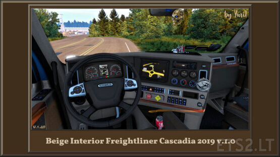 Beige Interior for Freightliner Cascadia 2019 ETS 2 v.1.0