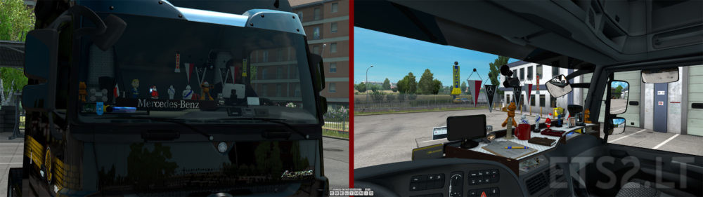 Table & wind shield set for Actros MP3 v 1.1 (03.08.2018)