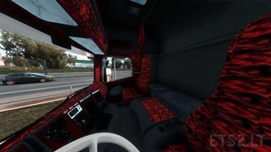 Scania RJL 4s Topline Interior Red Plusch Danish reworked 2.0