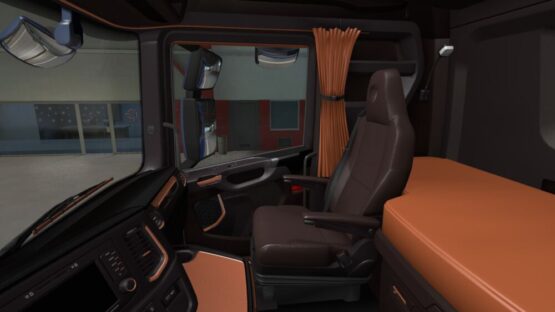 Scania S & R Black Orange Interior