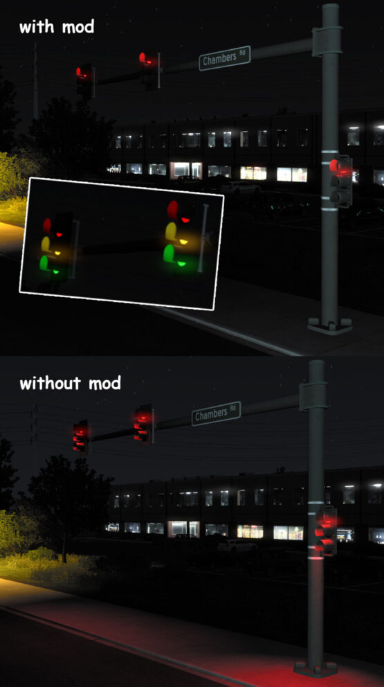 Real lighting for traffic lights