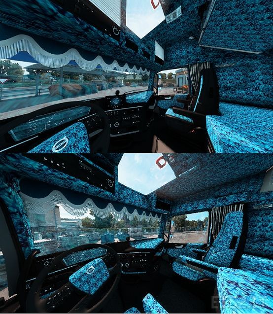 Volvo FH5 Blue Danish Plush Interior