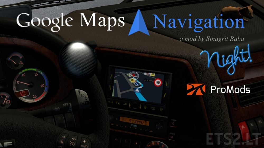 Google Maps Navigation Night Version for ProMods v 2.1