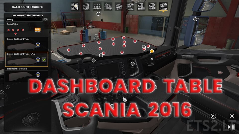 Dashboard Table Scania 2016