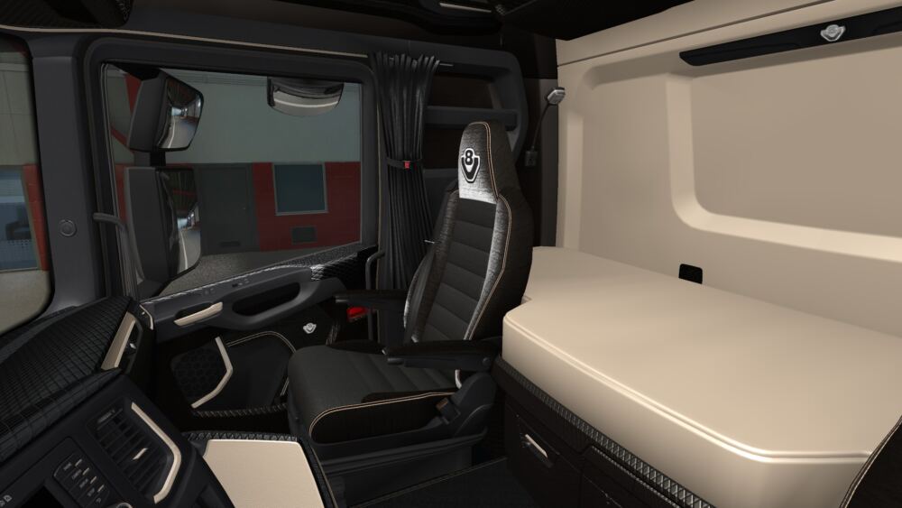 Black & Light Brown Interior for Scania