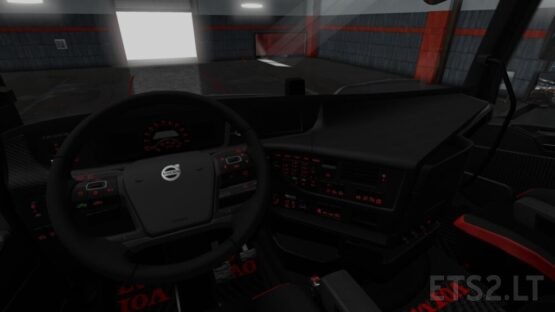 Volvo FH 2012 Black Red Interior With Red Lights