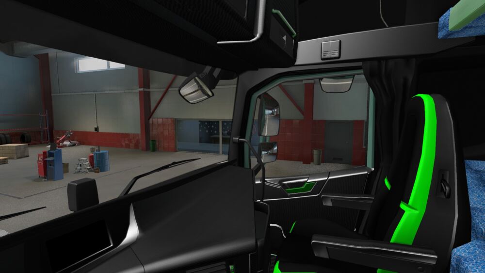 Volvo FH 2012 Black Green Interior With Green Lights