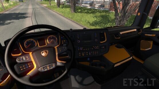 Black and Orange Interior for Scania