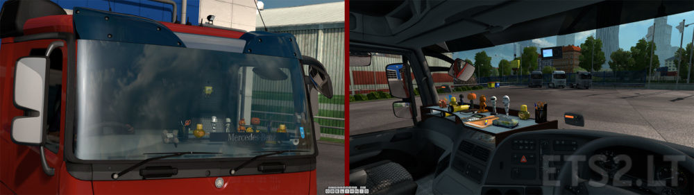 Table & wind shield set for Actros MP3 v 1.1 (03.08.2018)